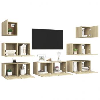 7-tlg. TV-Schrank-Set Sonoma-Eiche Holzwerkstoff