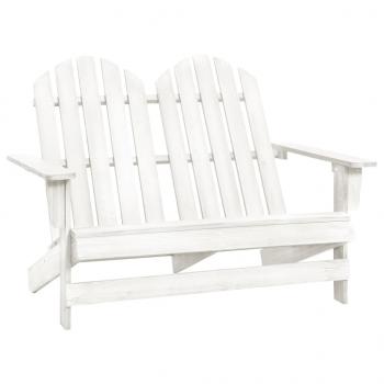 ARDEBO.de - 2-Sitzer Adirondack-Gartenbank Massivholz Tanne Weiß