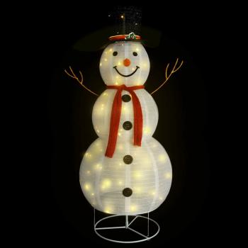 LED-Schneemann Weihnachtsfigur Luxus-Stoff 180 cm