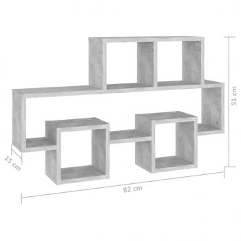 Wandregal in Autoform Betongrau 82x15x51 cm Holzwerkstoff