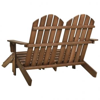 Adirondack-Gartenbank 2-Sitzer mit Fußteil Tannenholz Braun