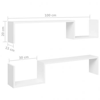 Wandregale 2 Stk. Weiß 100x15x20 cm Holzwerkstoff