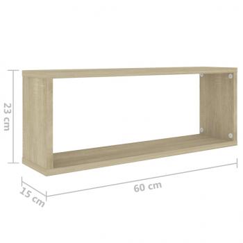 Würfelregale 6 Stk. Sonoma-Eiche 60x15x23 cm Holzwerkstoff