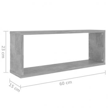 Würfelregale 6 Stk. Betongrau 60x15x23 cm Holzwerkstoff