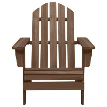 Adirondack-Gartenstuhl mit Fußstütze & Tisch Tannenholz Braun