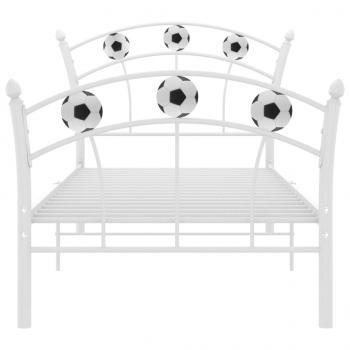 Einzelbett mit Fußball-Design Weiß Metall 90x200 cm