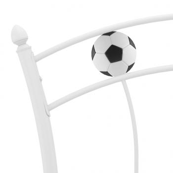 Einzelbett mit Fußball-Design Weiß Metall 90x200 cm