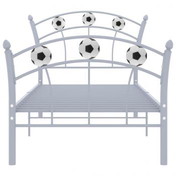 Einzelbett mit Fußball-Design Grau Metall 90x200 cm