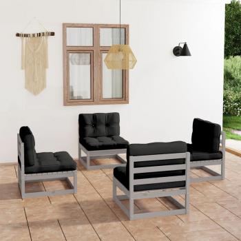 ARDEBO.de - 4-tlg. Garten-Lounge-Set mit Kissen Kiefer Massivholz