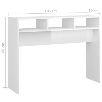 Konsolentisch Hochglanz-Weiß 105x30x80 cm Holzwerkstoff