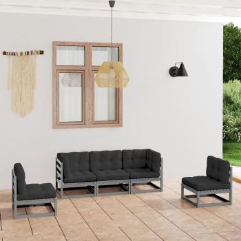 ARDEBO.de - 5-tlg. Garten-Lounge-Set mit Kissen Kiefer Massivholz