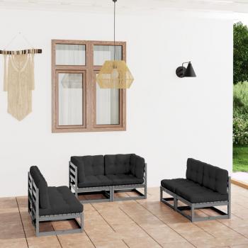 ARDEBO.de - 6-tlg. Garten-Lounge-Set mit Kissen Kiefer Massivholz