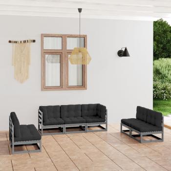 ARDEBO.de - 7-tlg. Garten-Lounge-Set mit Kissen Kiefer Massivholz