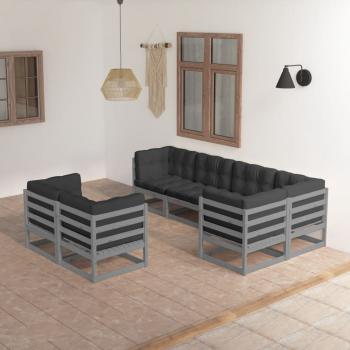 ARDEBO.de - 7-tlg. Garten-Lounge-Set mit Kissen Massivholz Kiefer