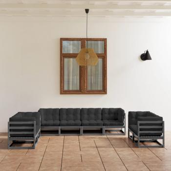 ARDEBO.de - 8-tlg. Garten-Lounge-Set mit Kissen Kiefer Massivholz