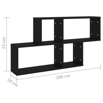 Wandregal Schwarz 100x18x53 cm Holzwerkstoff