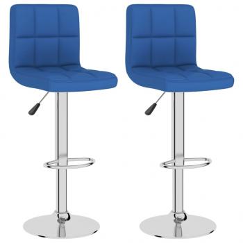 Barhocker 2 Stk. Blau Stoff