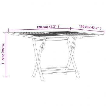 Gartentisch Klappbar 110x110x75 cm Massivholz Teak