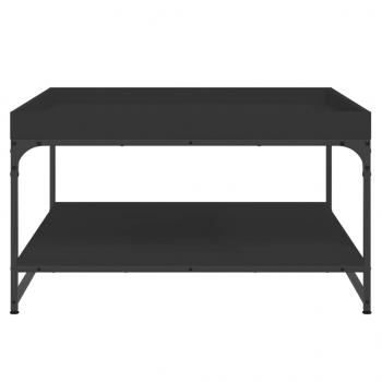 Couchtisch Schwarz 80x80x45 cm Holzwerkstoff und Eisen