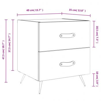 Nachttisch Betongrau 40x35x47,5 cm Holzwerkstoff