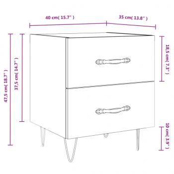 Nachttisch Betongrau 40x35x47,5 cm Holzwerkstoff