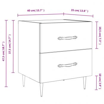 Nachttisch Grau Sonoma 40x35x47,5 cm Holzwerkstoff