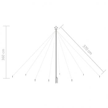 Weihnachtsbaum-Lichterketten Outdoor 576 LEDs Kaltweiß 3,6 m