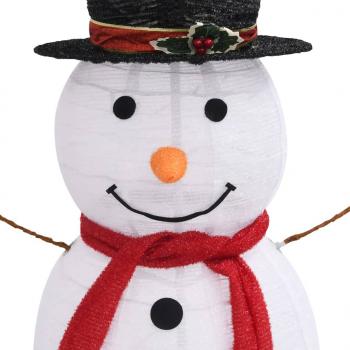 LED-Schneemann Weihnachtsfigur Luxus-Stoff 120 cm