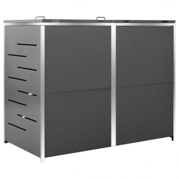 Mülltonnenbox für 2 Tonnen 138x77,5x112,5 cm Edelstahl