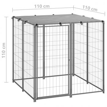 Hundezwinger Silbern 110x110x110 cm Stahl