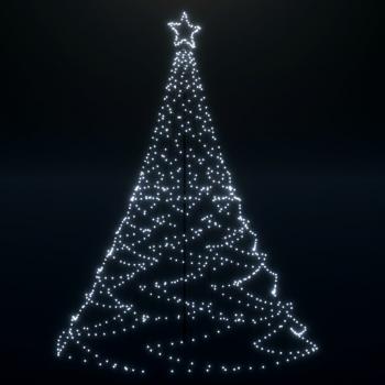 LED-Weihnachtsbaum mit Metallstange 1400 LEDs Kaltweiß 5 m