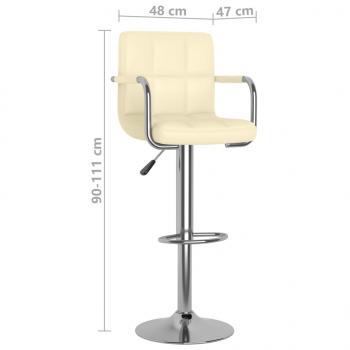 Barhocker 2 Stk. Creme Kunstleder 