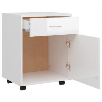 Rollschrank Hochglanz-Weiß 45x38x54 cm Holzwerkstoff