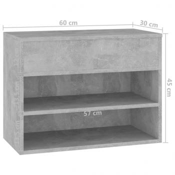 Schuhbank Betongrau 60x30x45 cm Holzwerkstoff