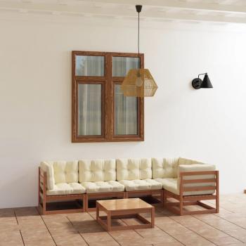 ARDEBO.de - 6-tlg. Garten-Lounge-Set mit Kissen Kiefer Massivholz