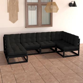 ARDEBO.de - 6-tlg. Garten-Lounge-Set mit Kissen Massivholz Kiefer