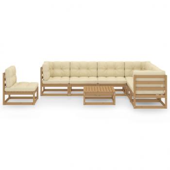 8-tlg Garten-Lounge-Set mit Kissen Honigbraun Massivholz Kiefer