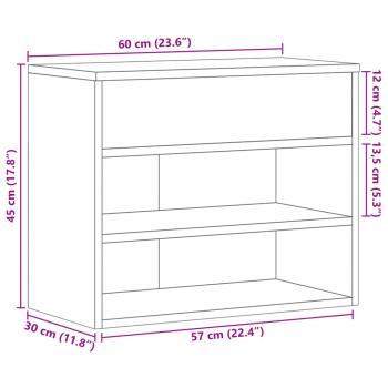 Schuhbank Sonoma-Eiche 60x30x45 cm Holzwerkstoff