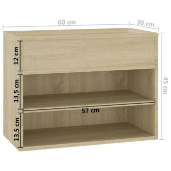 Schuhbank Sonoma-Eiche 60x30x45 cm Holzwerkstoff