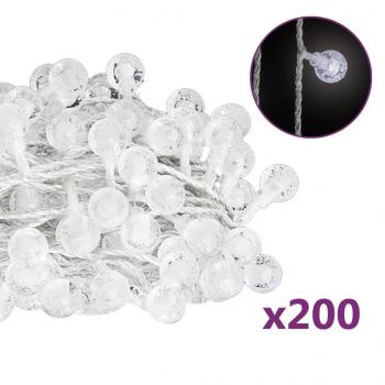 Lichterkette Kugeln 20 m 200 LED Kaltweiß 8 Funktionen