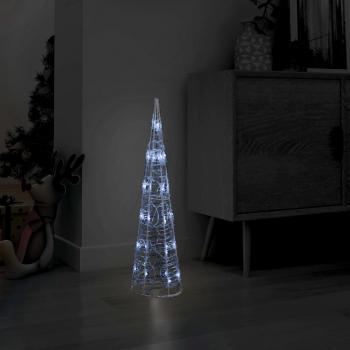 ARDEBO.de - LED-Kegel Acryl Weihnachtsdeko Pyramide Kaltweiß 60 cm