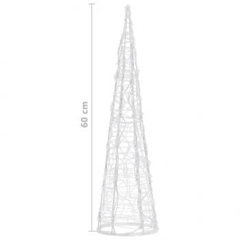 LED-Kegel Acryl Weihnachtsdeko Pyramide Kaltweiß 60 cm