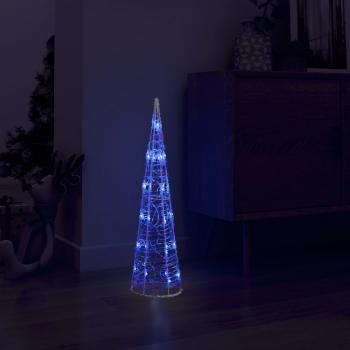 ARDEBO.de - LED-Kegel Acryl Weihnachtsdeko Pyramide Blau 60 cm