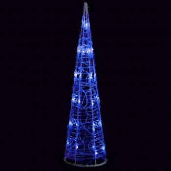 LED-Kegel Acryl Weihnachtsdeko Pyramide Blau 60 cm