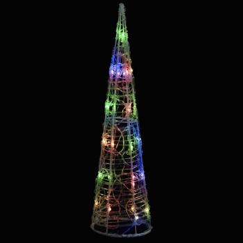 LED-Kegel Acryl Weihnachtsdeko Pyramide Bunt 60 cm