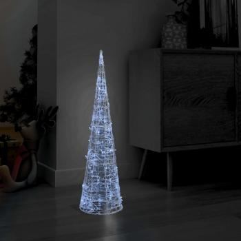 ARDEBO.de - LED-Kegel Acryl Weihnachtsdeko Pyramide Kaltweiß 90 cm