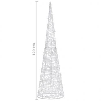 LED-Kegel Acryl Weihnachtsdeko Pyramide Kaltweiß 120 cm