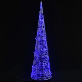 LED-Kegel Acryl Weihnachtsdeko Pyramide Blau 120 cm