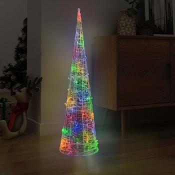 ARDEBO.de - LED-Kegel Acryl Weihnachtsdeko Pyramide Bunt 120 cm