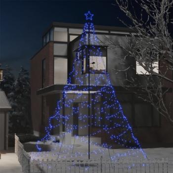 ARDEBO.de - LED-Weihnachtsbaum mit Metallstange 1400 LEDs Blau 5 m
